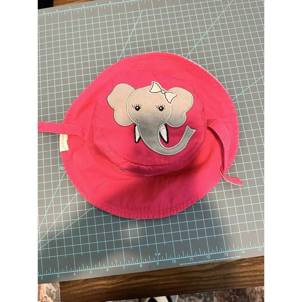 Luvali Reversible Kid's Sun Hats - UPF 50+ Large: 4-6+ years, Hippo And Elephant
